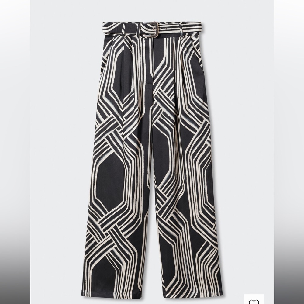 MANGO PRINTED PALAZZO TROUSERS, size 16